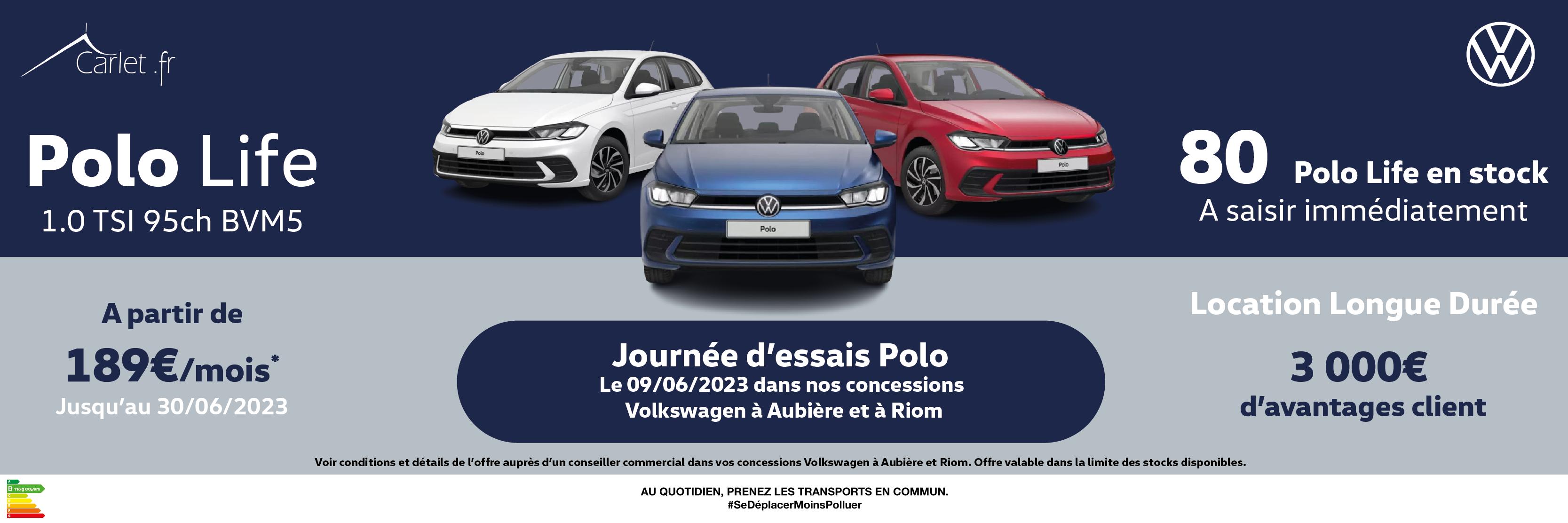 JACQUES CARLET - VOLKSWAGEN AUBIERE - Journée d'essais Polo dans vos concessions Volkswagen à Aubière et à Riom ! 